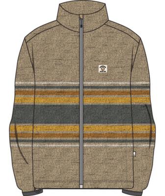 Clean Coasts Fleece F/z Print Jacket - Plage Endless Stripe