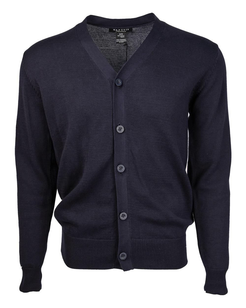  Solid Button Cardigan - Navy