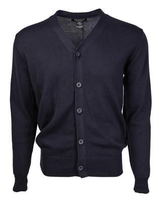 Solid Button Cardigan - Navy