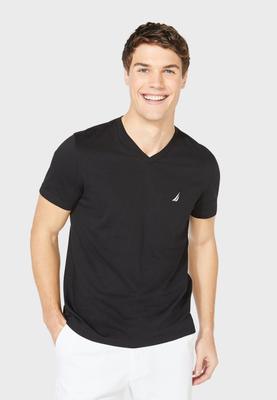 V-neck Solid S/s Tee - True Black