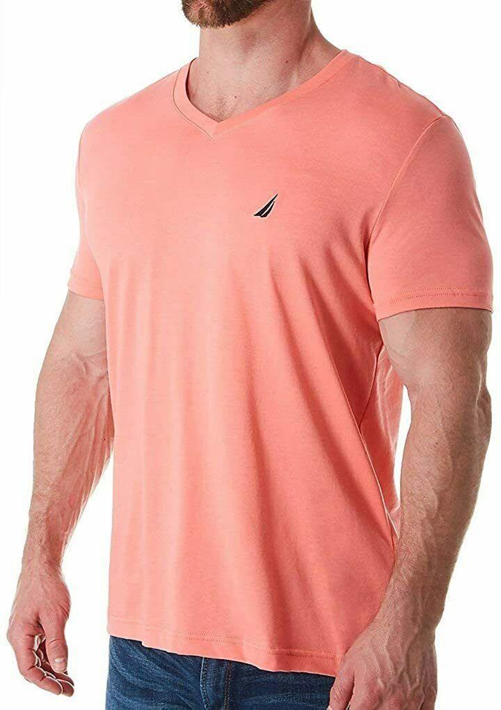  V- Neck Solid S/S Tee - Pale Coral