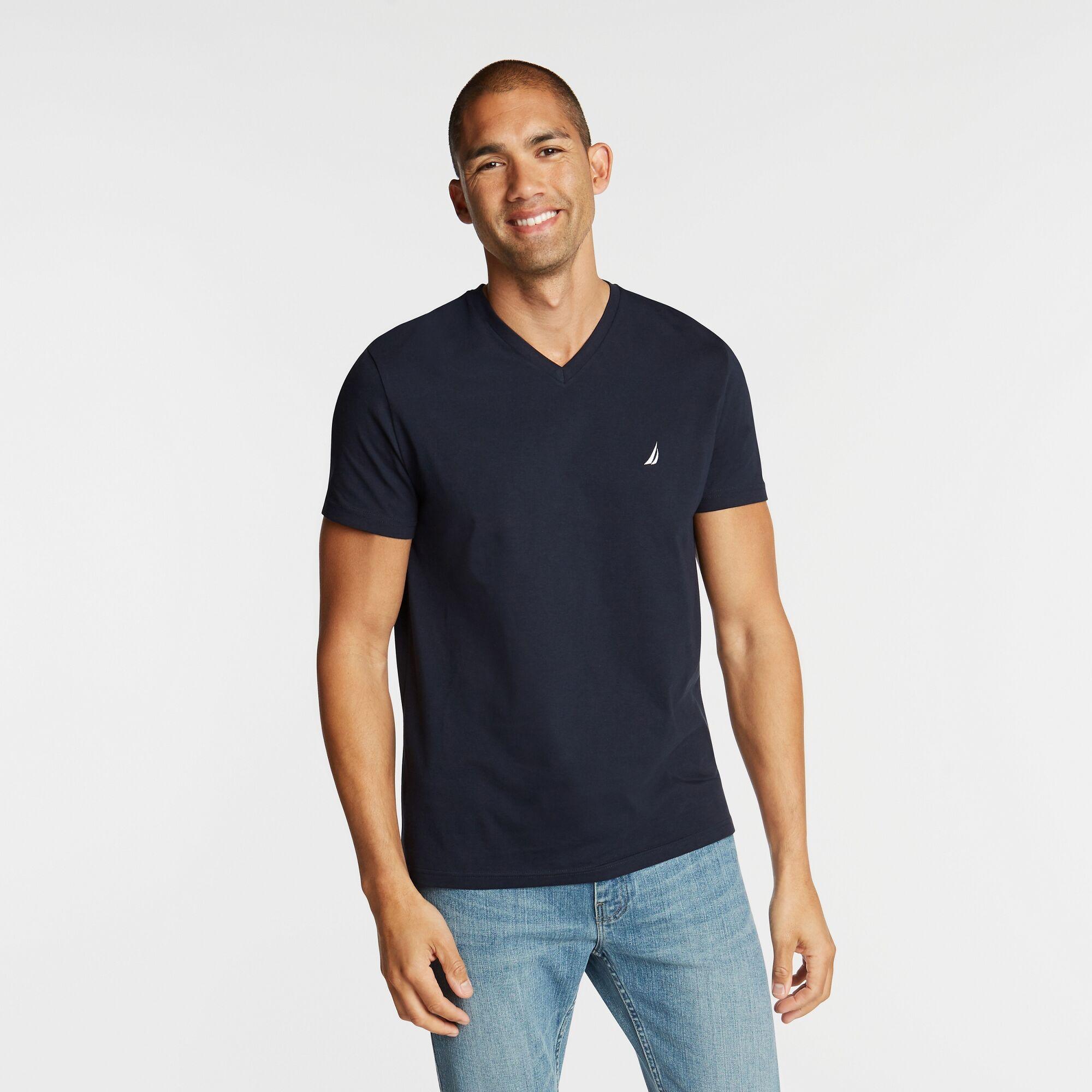  V- Neck Solid S/S Tee - Navy