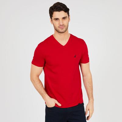V-neck Solid S/s Tee - Nautica Red