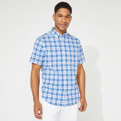 Woven S/s Plaid Shirt (b&t) - Clear Side Blue