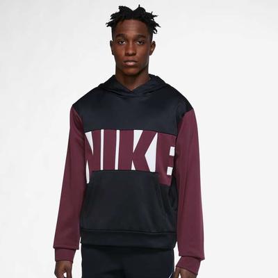 Nk Tf Starting5 Hoodie: Basketball P/o - Black/night Maroon