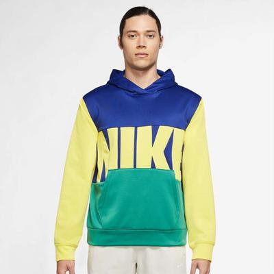 Nk Tf Starting5 Hoodie: Basketball P/o - Deep Royal/yellow Strike