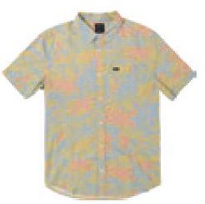 Sanderson Floral S/s Button Down - Ash Blue