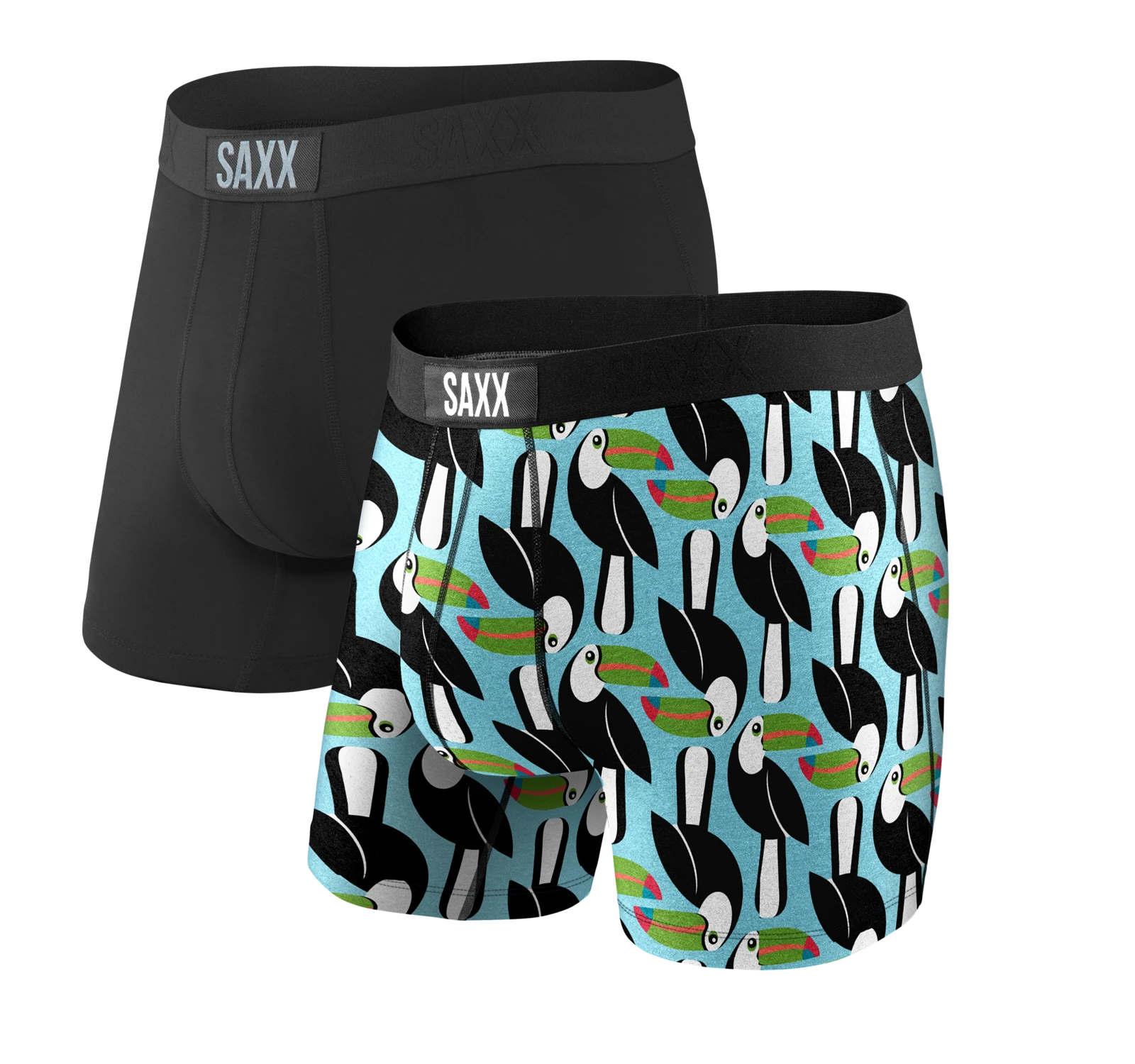 Tongass Trading Company  Saxx Vibe Boxer Brief 2pk: (solid+pattern) Toucan  Tango