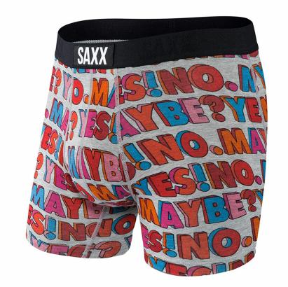 Tongass Trading Company  Saxx Vibe Boxer Brief: Grey Yes No Maybe