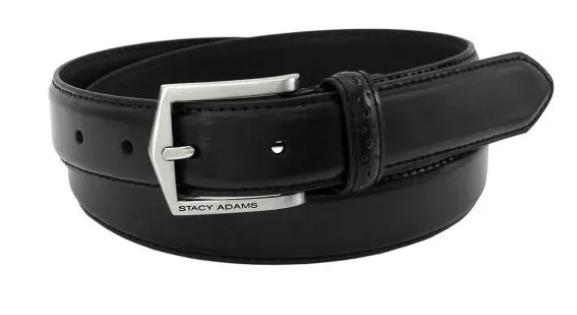  S.A.Pinseal : Perf Strap Genuine Leather Belt - Black