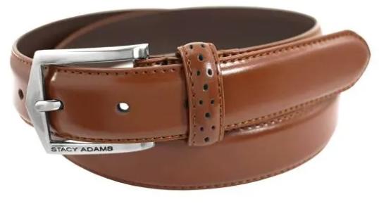  S.A.Pinseal : Perf Strap Genuine Leather Belt - Cocnac