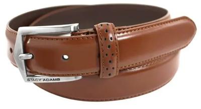 Pinseal: Perf Strap Genuine Leather Belt - Cocnac