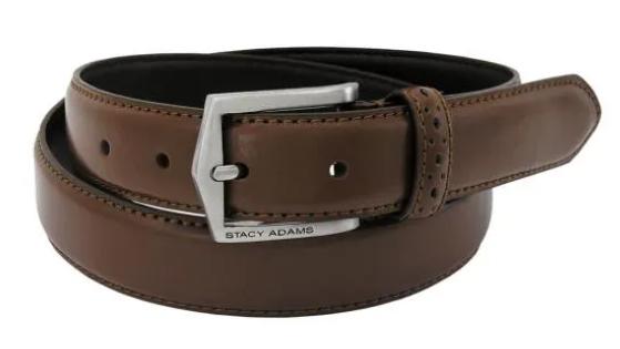  Pinseal : Perf Strap Genuine Leather Belt - Brown