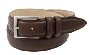  S.A.Tyson : Double Strap Leather Belt - Brown