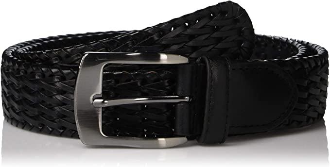  Celencio : Woven Leather Belt - Black