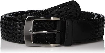 Celencio: Woven Leather Belt - Black