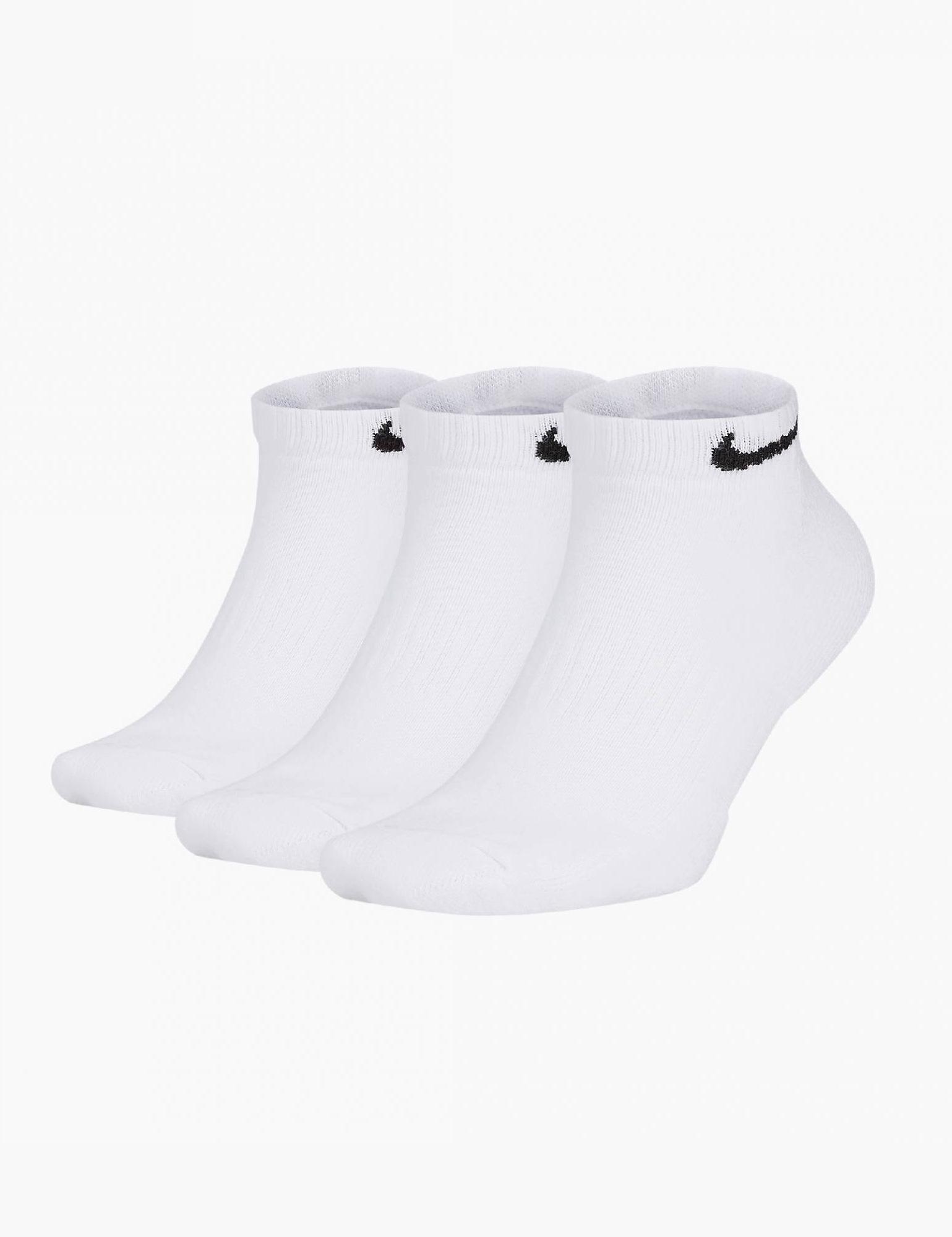  Nike Cushioned Low- Cut Socks : 3pk - White/Black