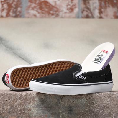 Skate Slip On: Canvas Popcush - Blk/white