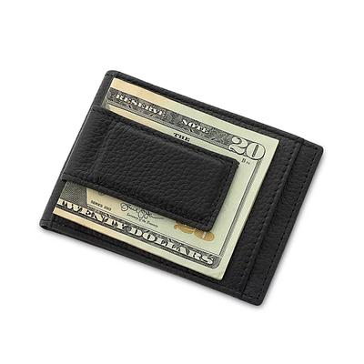 Black Leather Money Clip