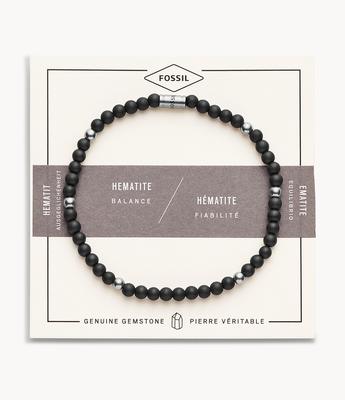 Men`s Semi-precious Hematite Stone Bracelet