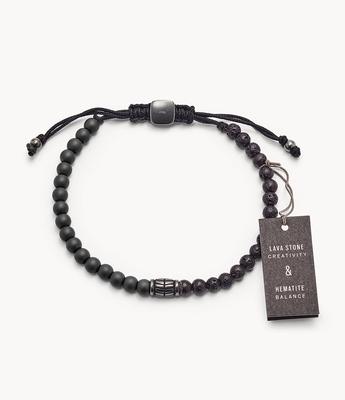 Men`s Hematite & Lava Stone Bracelet