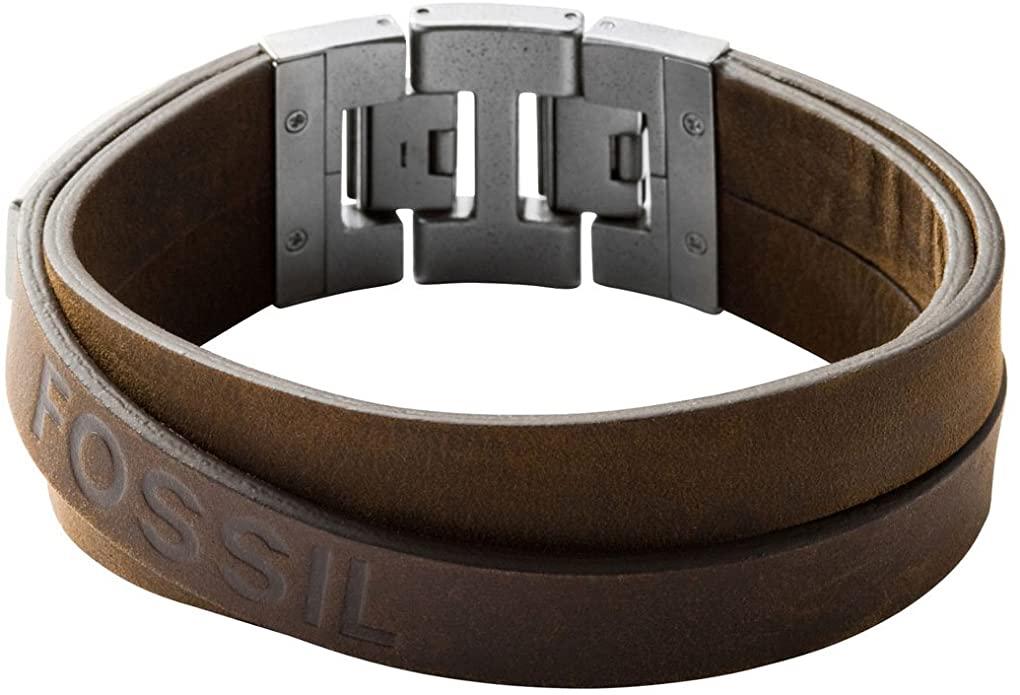  Men's Brown Multi- Wrap Leather Bracelet