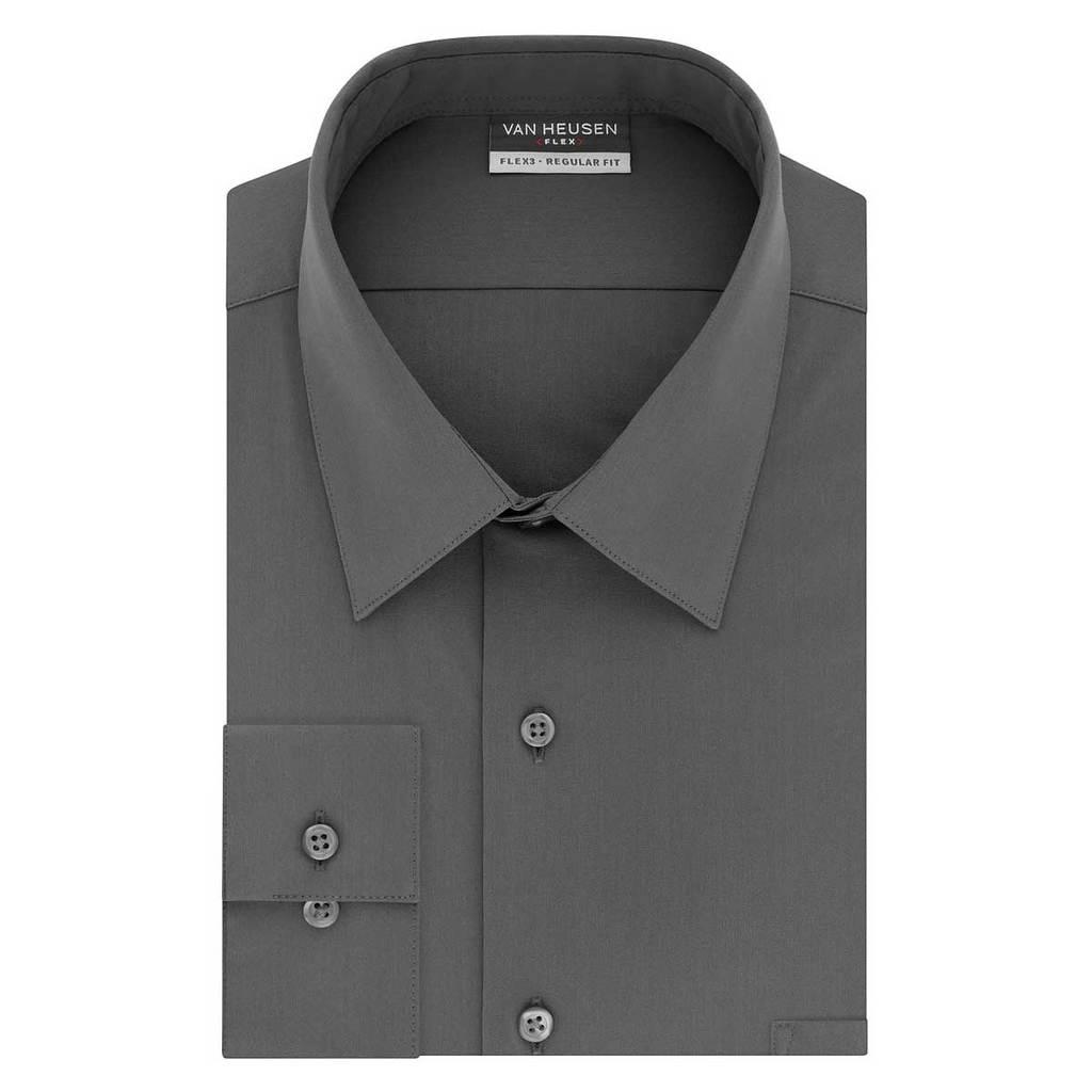  Phillips Van Heusen : Reg Tek- Fit L/S Dress Shirt - Charcoal