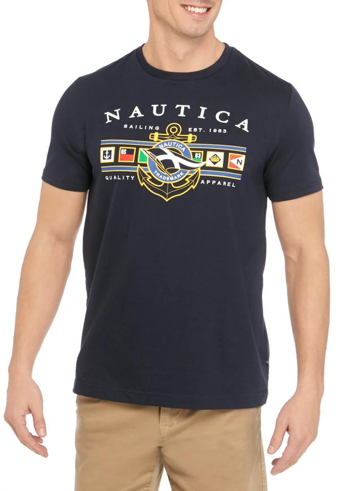  Graphic S/S Tee : Flags/Anchor - Navy