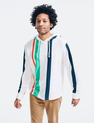 Stripe Spinnaker Hooded L/s - Coconut Sorbet