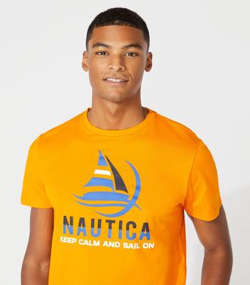 Graphic S/s Tee (b&t): Keep Calm & Sail On - Ocean Orange