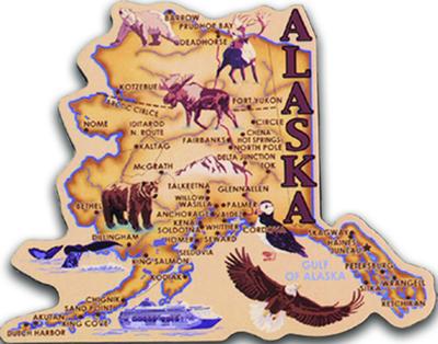 Die Cut Alaska Map Magnet