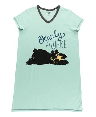 V-neck Nightshirt - Bearly Awake