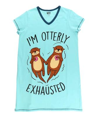 V-neck Nightshirt Otterly Exhausted