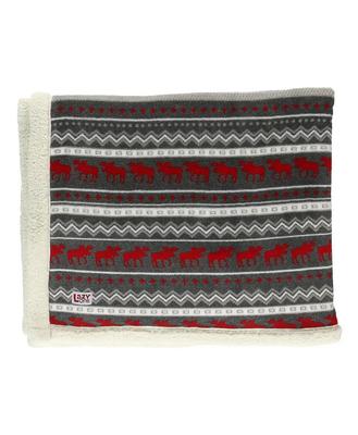 Sherpa Throw Blanket - Cabin Moose