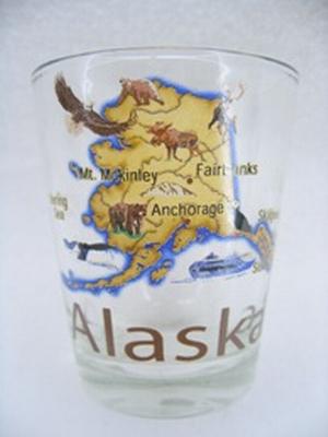 Alaska Map Shotglass