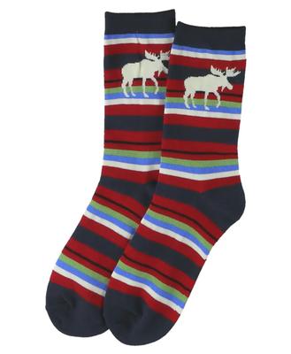 Adult Crew Sock Moose Stripe