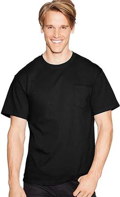 D-men`s Comfortsoft Tagless Pocket Tee - Black