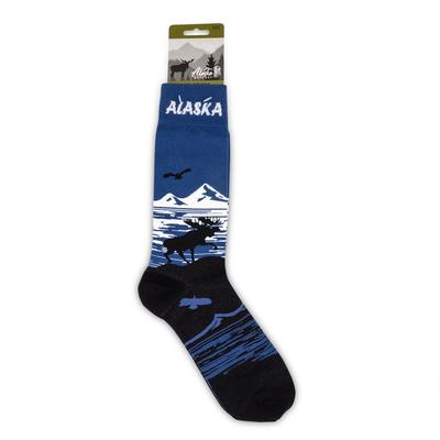 Mens Sock- Moose Eagle Landscape