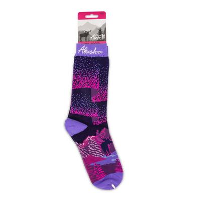 Ladies Sock- Northern Lights Moose