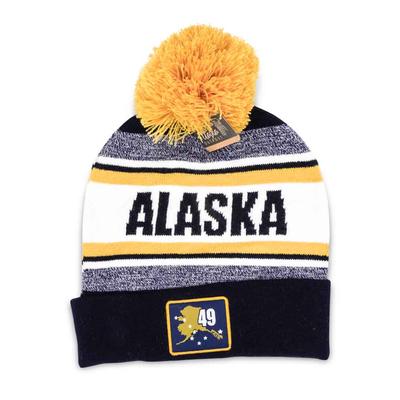 Fashion Knit Hat- Sporty Gold & Navy