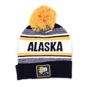 Fashion Knit Hat- Sporty Gold & Navy