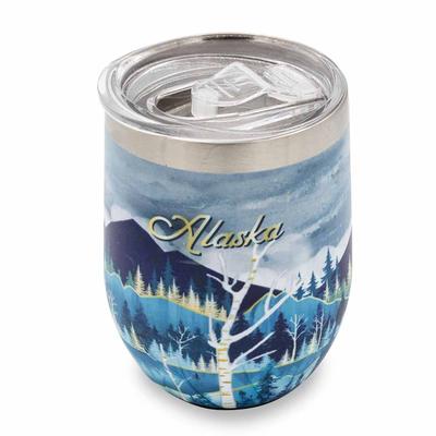 Wine Tumbler - Gold Blue Mountain