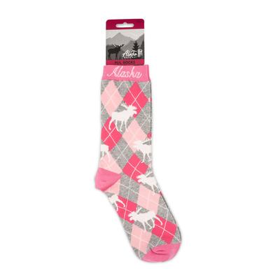 Ladies Sock- Argyle Moose