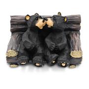 Kissing Bears In Log Chair