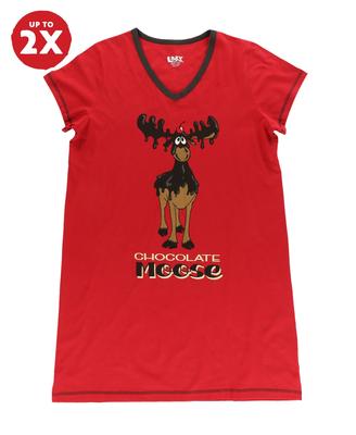 V-neck Nightshirt - Chocolate Moose