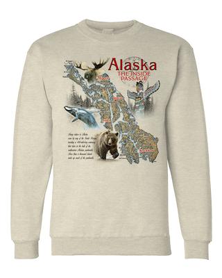 Crewneck Sweat - Inside Passage Map
